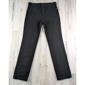 Vintage Wrangler Jeans Mens 35x35 Black Denim Slim Cowboy Cut 936WBK USA Made